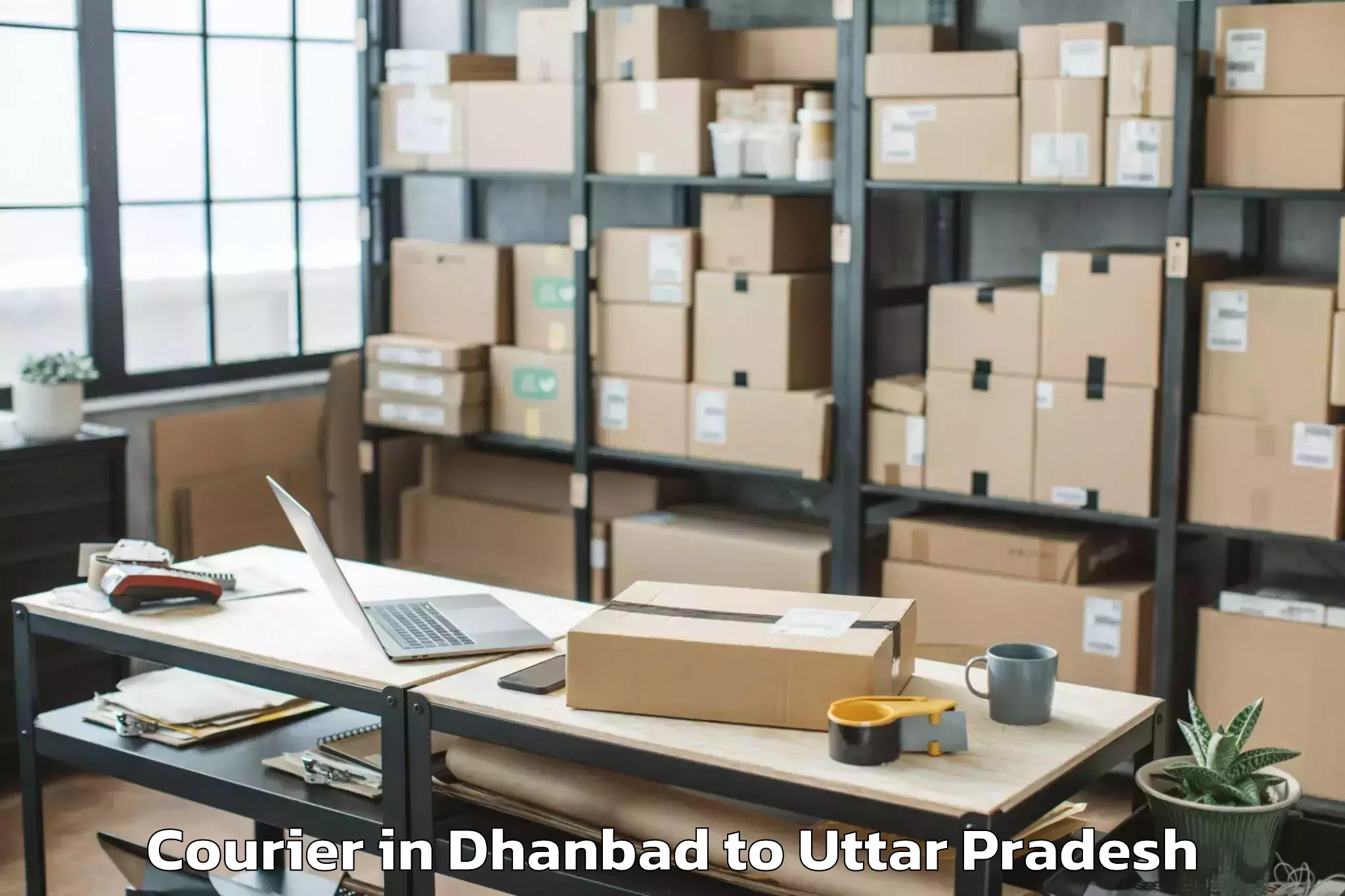 Easy Dhanbad to Jhinjhak Courier Booking